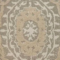 Online Gray and Tan Medallion Fringe Pillow Pillows