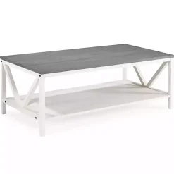 Kirklands Home Coffee Tables|Gray and Barnwood Coffee Table White