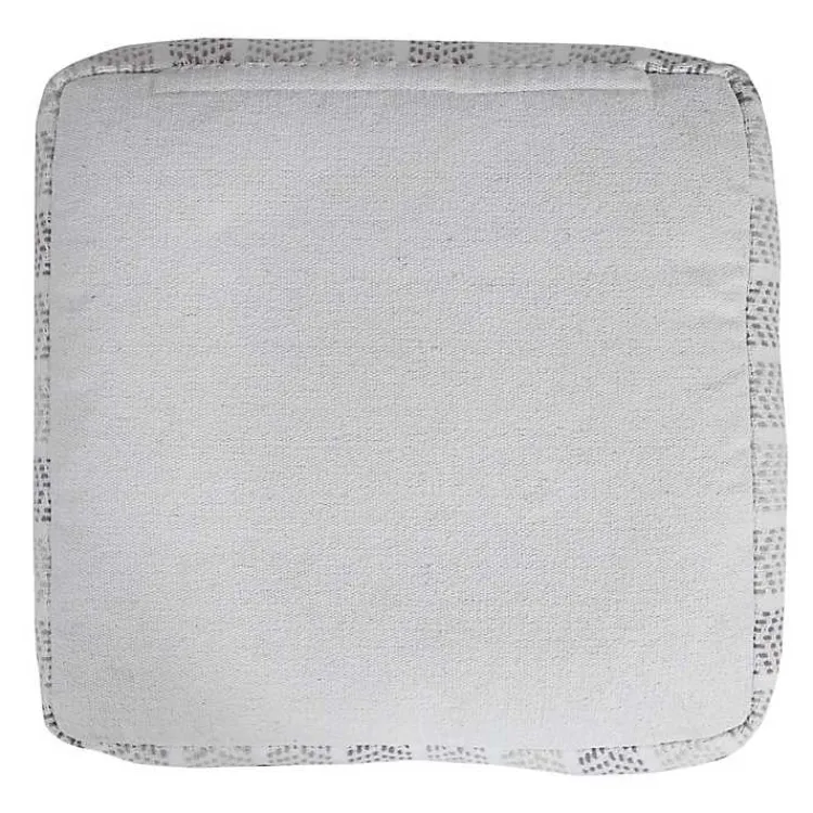 Outlet Gray and White Chevron Cotton Pouf Poufs & Floor Cushions