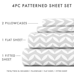 Kirklands Home Bed Sheets|Gray and White Chevron 3-pc. Twin Sheet Set