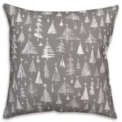 Clearance Gray and White Christmas Trees Pillow Christmas Pillows