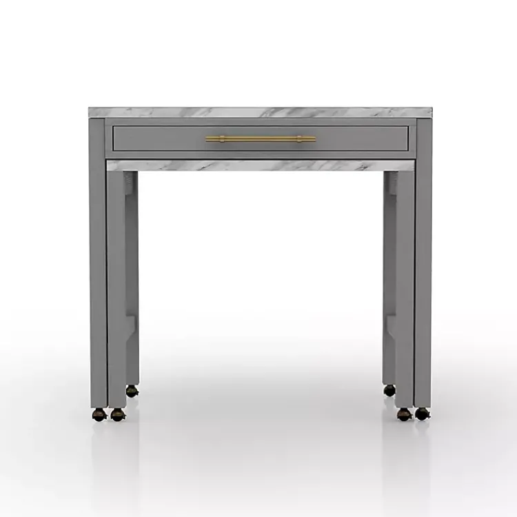Kirklands Home Dining Tables|Gray and White Faux Marble Nested Counter Table
