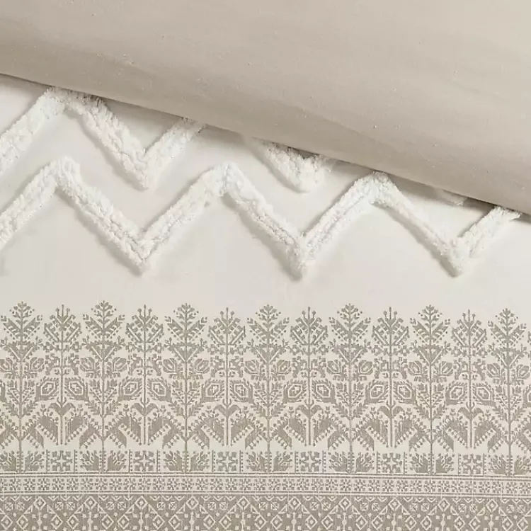 Kirklands Home Duvets|and White 3-pc. Full/Queen Duvet Set Gray