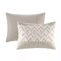 Kirklands Home Duvets|and White 3-pc. Full/Queen Duvet Set Gray