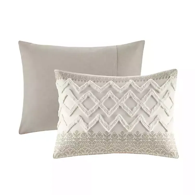 Kirklands Home Duvets|and White 3-pc. Full/Queen Duvet Set Gray