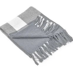 New Gray and White Plaid Organic Cotton Throw Blankets & Throws