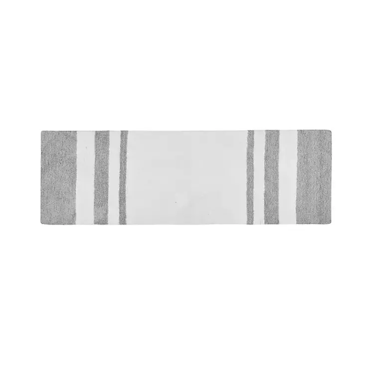 Kirklands Home Bathroom Rugs|Gray and White Reversible Bath Runner