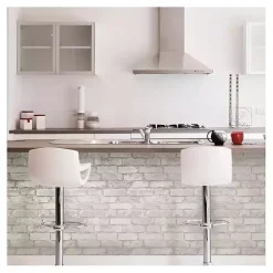 Kirklands Home Wall Murals & Wallpaper|Gray and White Rustic Brick Peel & Stick Wallpaper