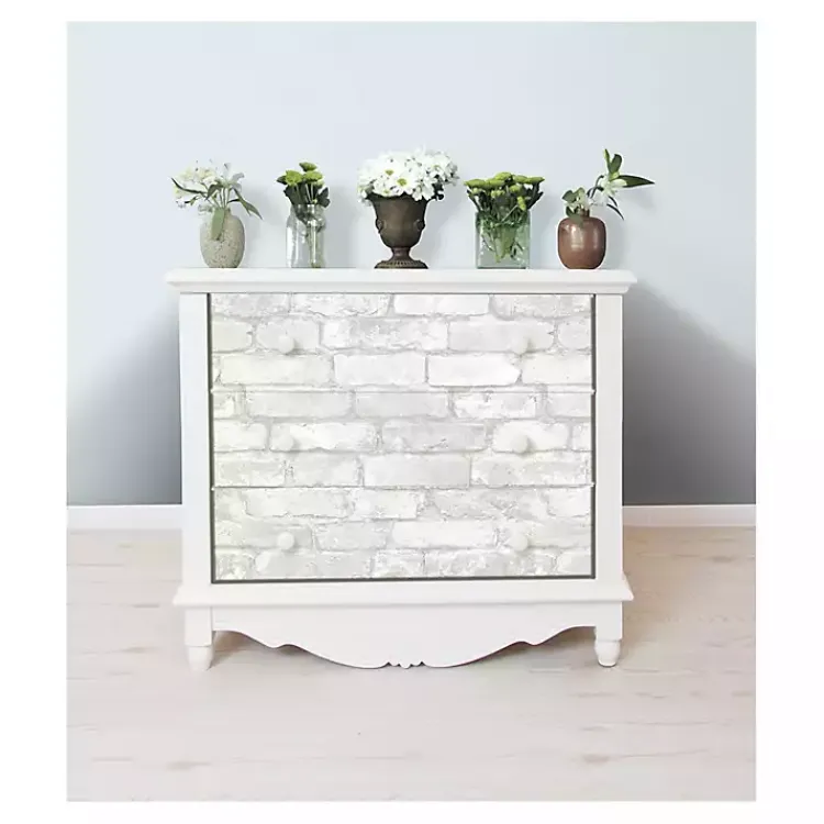 Kirklands Home Wall Murals & Wallpaper|Gray and White Rustic Brick Peel & Stick Wallpaper