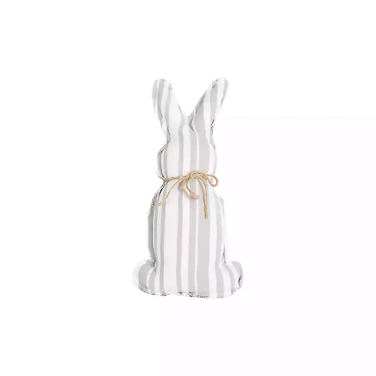 Outlet Gray and White Striped Bunny Pillow Easter Decorations