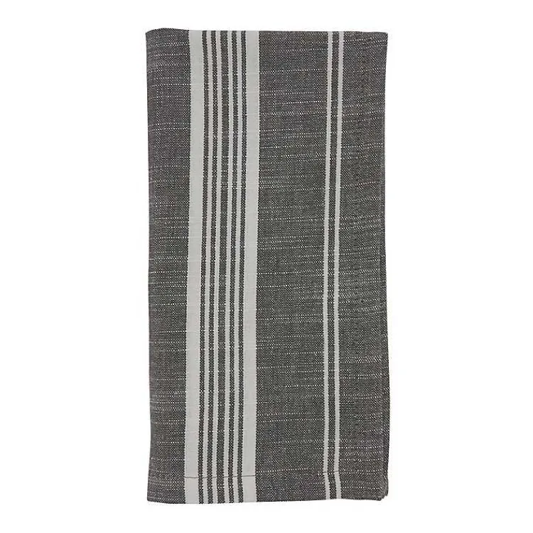 Kirklands Home Table Linens|and White Striped Napkins, Set of 4 Gray