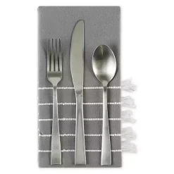 Kirklands Home Table Linens|and White Striped Napkins, Set of 4 Gray