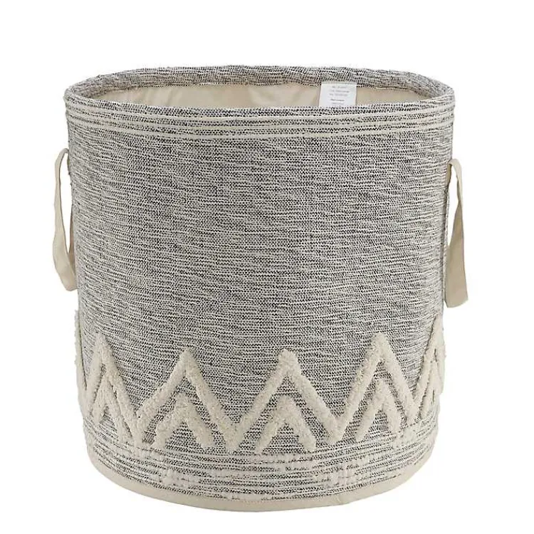 Sale Gray and White Tuft Peaks Storage Basket Baskets & Boxes