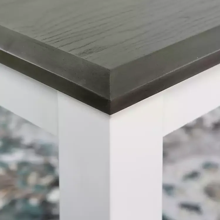 Kirklands Home Dining Tables|Gray and White Two-Toned Wood Dining Table