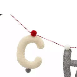 New Gray and White Wool Merry Christmas Banner Christmas Art & Wall Decor