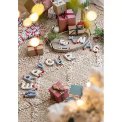 New Gray and White Wool Merry Christmas Banner Christmas Art & Wall Decor