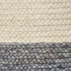 Gray and White Woven Basket with Tassel, 17 in. Baskets & Boxes