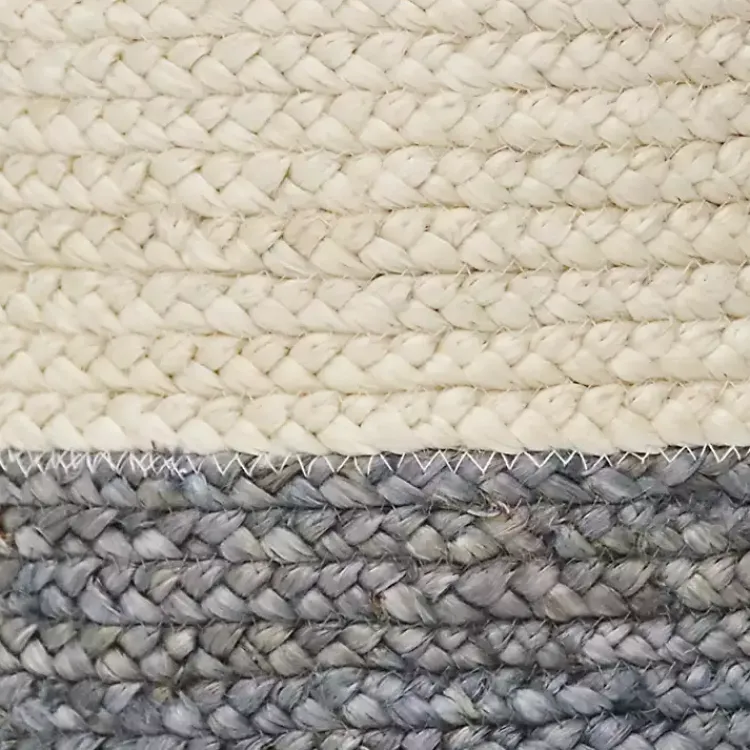 Gray and White Woven Basket with Tassel, 17 in. Baskets & Boxes