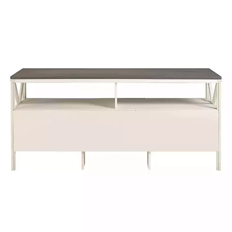 Kirklands Home Tv Stands & Media Consoles|Gray and Whitewashed Wood 3-Drawer Media Cabinet