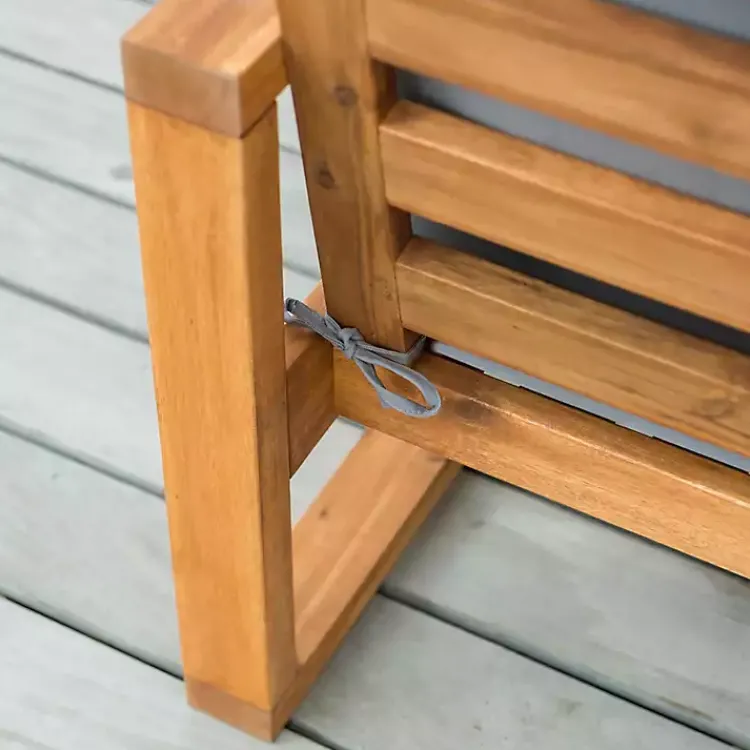 Kirklands Home Outdoor Seating|Gray and Wood 2-pc. Outdoor Chair and Ottoman Set