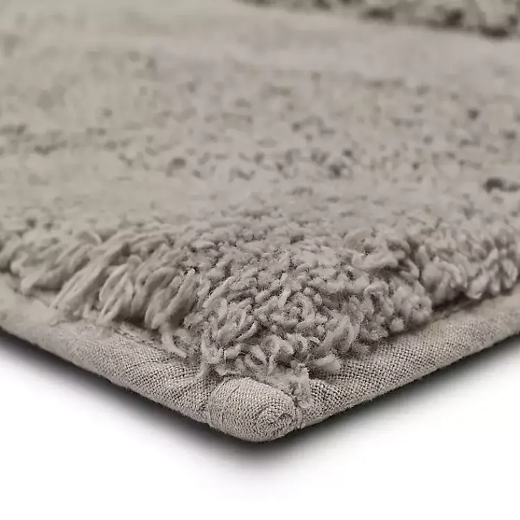 Kirklands Home Bathroom Rugs|Asymmetrical Cotton Bath Mat, 34 in. Gray