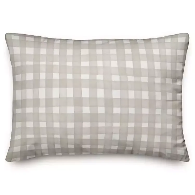 Kirklands Home Outdoor Cushions & Pillows|Basket Weave Outdoor Lumbar Pillow Gray