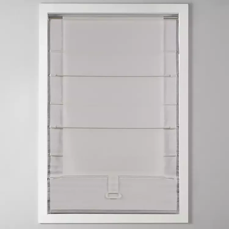 Kirklands Home Curtains & Drapes|Basketweave Cordless Roman Shade, 35 in. Gray