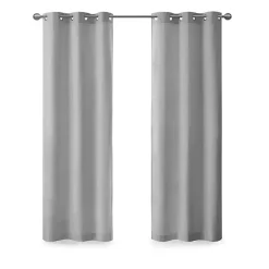 Kirklands Home Curtains & Drapes|Basketweave Curtain Panel Set, 84 in Gray