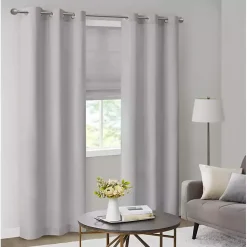 Kirklands Home Curtains & Drapes|Basketweave Curtain Panel Set, 84 in Gray