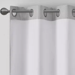 Kirklands Home Curtains & Drapes|Basketweave Curtain Panel Set, 84 in Gray