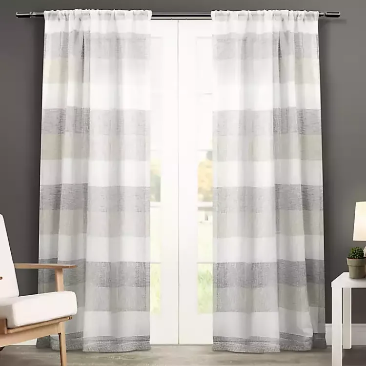 Kirklands Home Curtains & Drapes|Gray Becky Curtain Panel Set, 108 in.