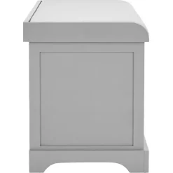 Kirklands Home Benches & Ottomans|Bench with Woven Storage Baskets Gray