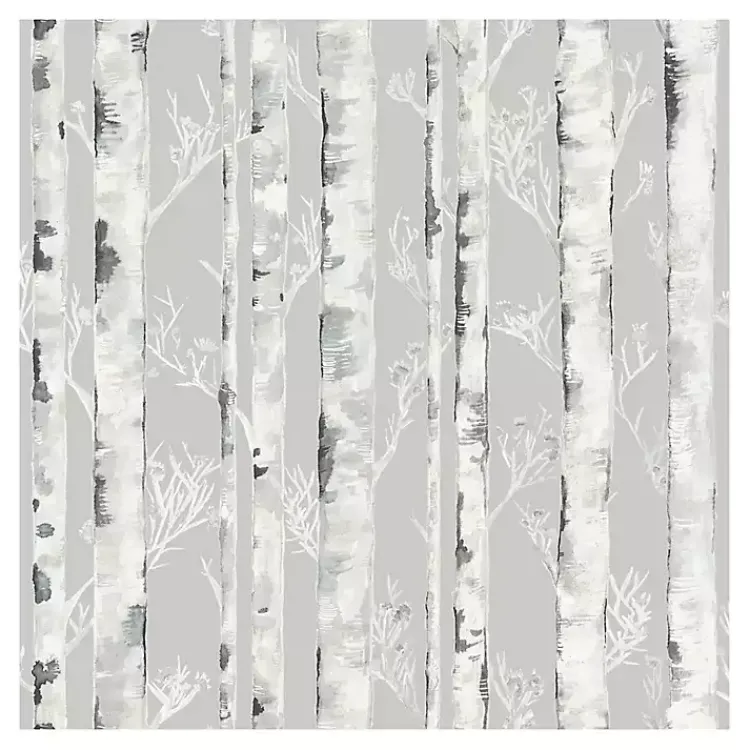 Kirklands Home Wall Murals & Wallpaper|Birch Peel & Stick Wallpaper Gray