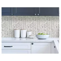 Kirklands Home Wall Murals & Wallpaper|Birch Peel & Stick Wallpaper Gray