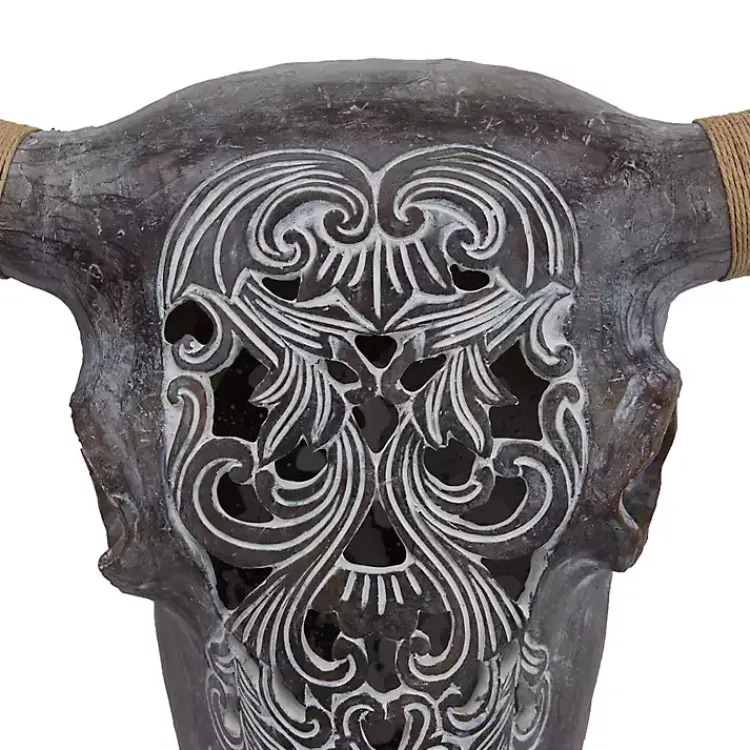 Kirklands Home Wall Plaques|Bohemian Bull Wall Plaque Gray