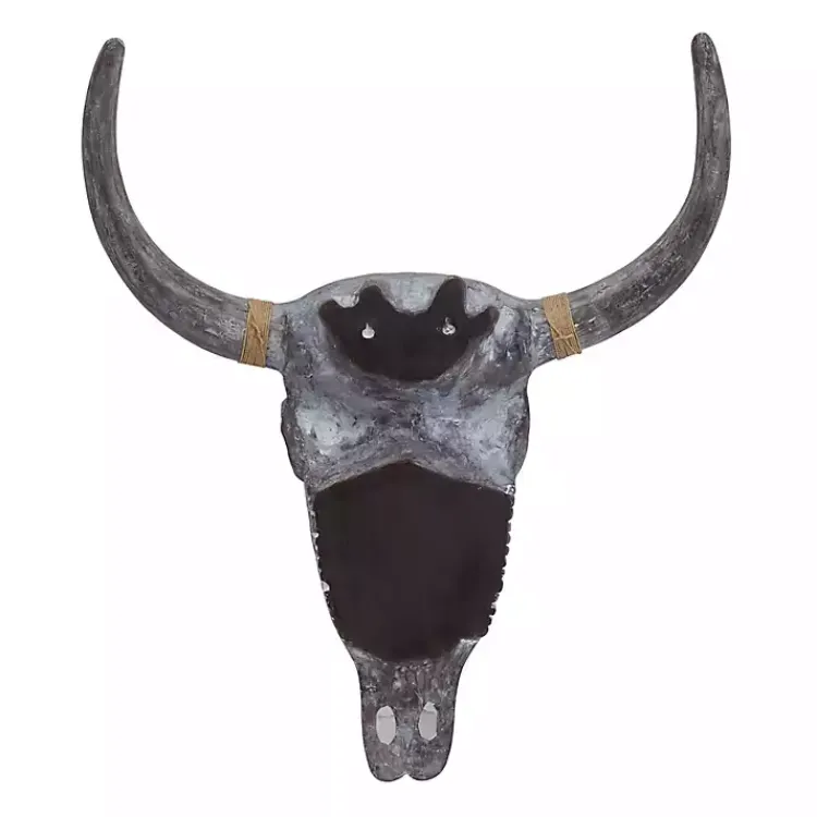 Kirklands Home Wall Plaques|Bohemian Bull Wall Plaque Gray