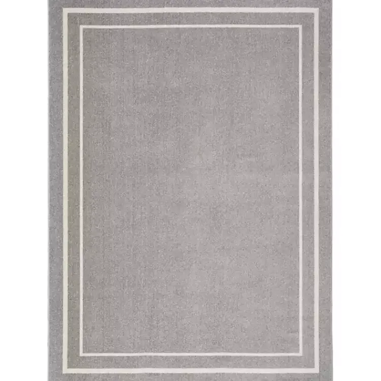 Kirklands Home Outdoor Rugs|Gray Bordered Indoor/Outdoor Area Rug, 6x9