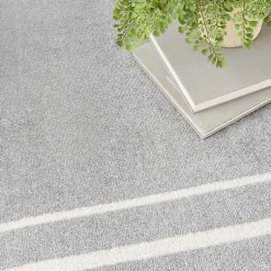 Kirklands Home Outdoor Rugs|Gray Bordered Indoor/Outdoor Area Rug, 6x9