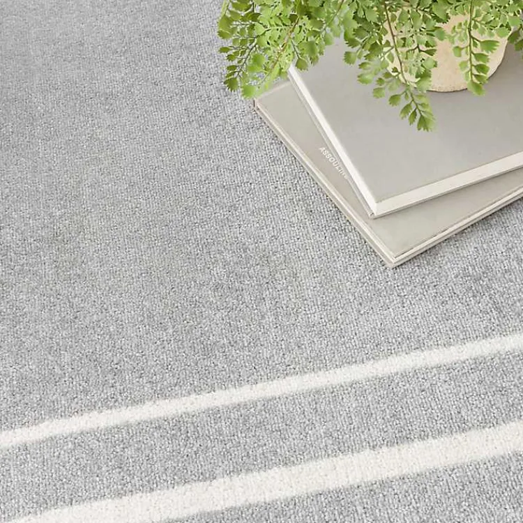 Kirklands Home Outdoor Rugs|Gray Bordered Indoor/Outdoor Area Rug, 6x9