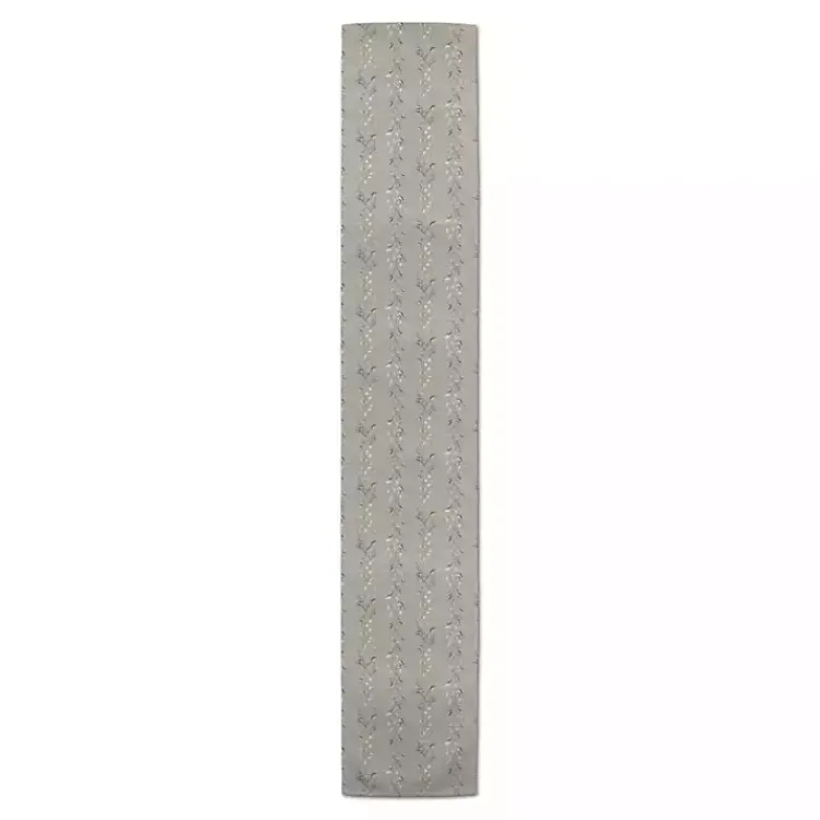 Kirklands Home Table Linens|Botanical Vines Table Runner, 72 in. Gray
