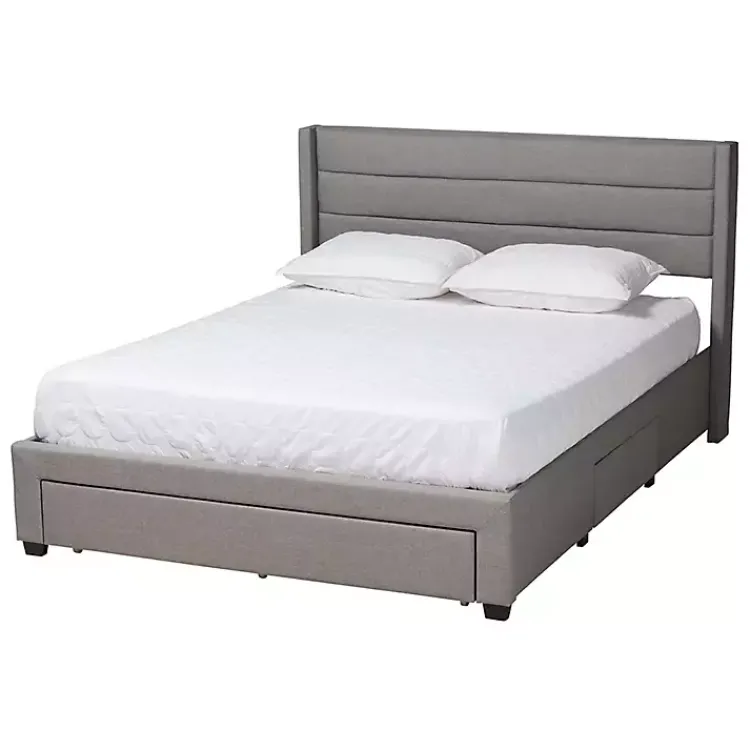 Kirklands Home Beds & Headboards|Braylon Upholstered 3-Drawer Full Bed Gray