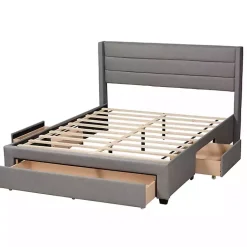 Kirklands Home Beds & Headboards|Braylon Upholstered 3-Drawer Full Bed Gray