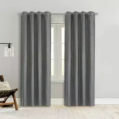 Kirklands Home Curtains & Drapes|Bryson Textured Curtain Panel, 108 in. Gray