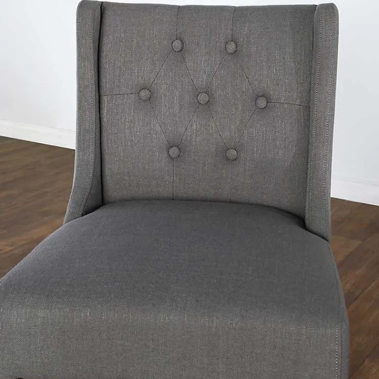 Kirklands Home Bar Stools & Counter Height Stools|Button Tufted Kia Barstool Gray