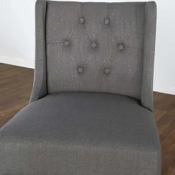 Kirklands Home Bar Stools & Counter Height Stools|Button Tufted Kia Counter Stool Gray