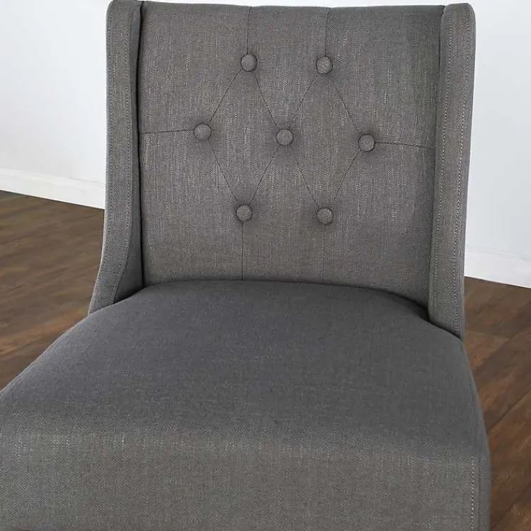 Kirklands Home Bar Stools & Counter Height Stools|Button Tufted Kia Counter Stool Gray