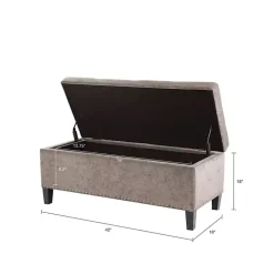 Kirklands Home Benches & Ottomans|Button Tufted Storage Bench Gray