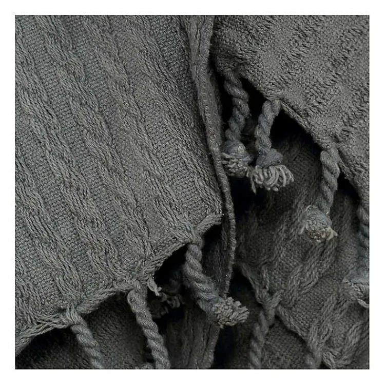 Discount Cable Knit Tassel Throw Blankets & Throws