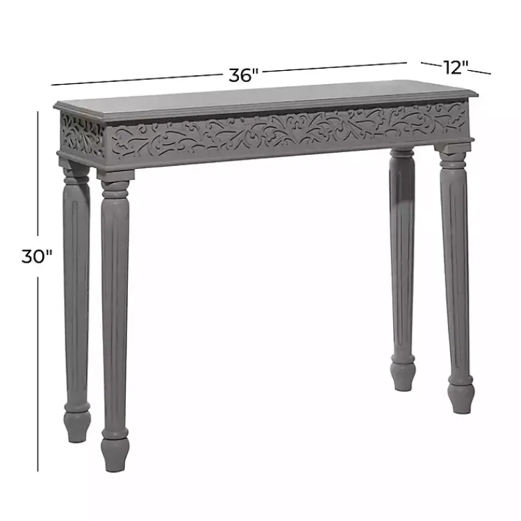 Kirklands Home Console Tables|Carved Wood Console Table Gray