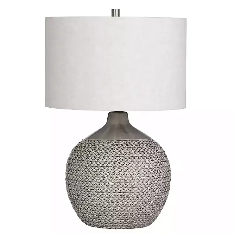 Kirklands Home Table Lamps|Ceramic Braid Table Lamp Gray